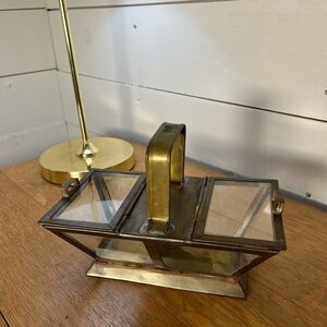 BRASS & GLASS DOUBLE COMPARTMENT BOX – Vintage Decorative Storage